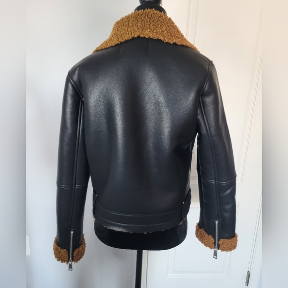REBECCA MINKOFF Faux Shearling Moto Jacket. Sz S. MSRP $298 NWT - Picture 10 of 15